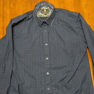 Steel & Jelly Men's Navy Blue Patterned Shirt